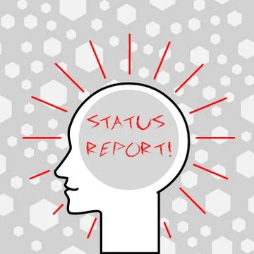 Writing note showing Status Report. Business photo showcasing document relating Illustrazione stock