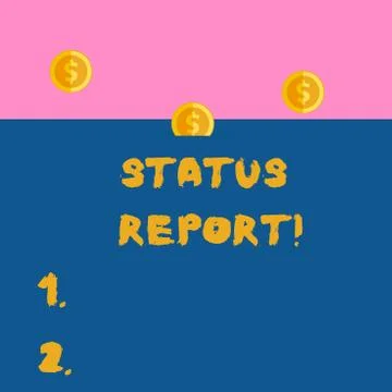 Writing note showing Status Report. Business photo showcasing document relating Illustrazione stock