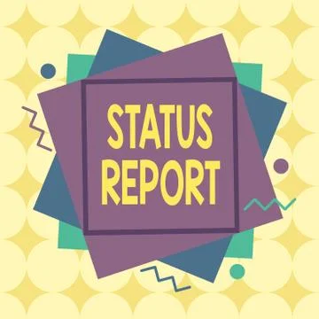 Writing note showing Status Report. Business photo showcasing document relating Illustrazione stock