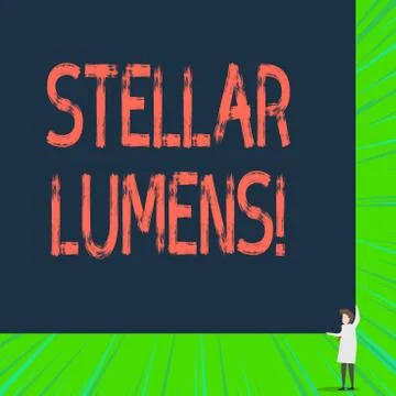 Writing note showing Stellar Lumens. Business photo showcasing cryptocurrency Stock Illustration