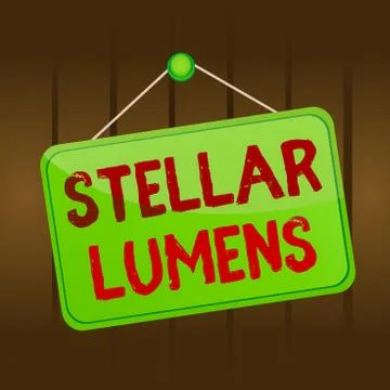 Writing note showing Stellar Lumens. Business photo showcasing cryptocurrency Stock Illustration
