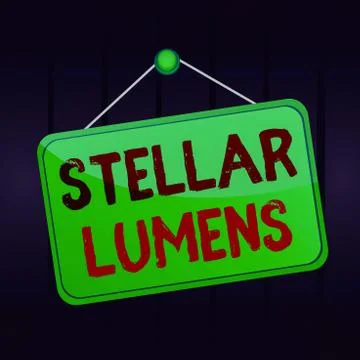 Writing note showing Stellar Lumens. Business photo showcasing cryptocurrency Stock Illustration