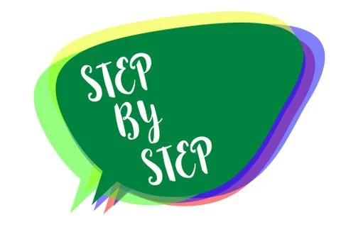 Writing note showing Step By Step. Business photo showcasing Slow progress Road Stock Illustration
