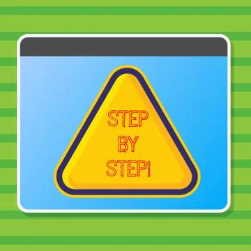 Writing note showing Step By Step. Business photo showcasing Slow progress Road 스톡 일러스트
