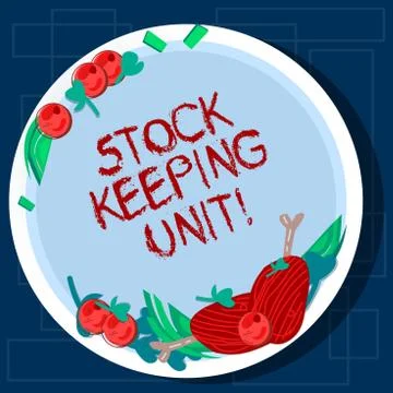 Writing note showing Stock Keeping Unit. Business photo showcasing product and Stock Illustration