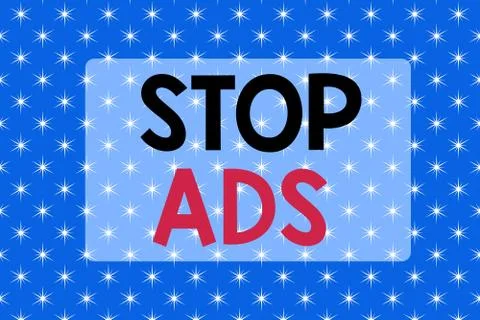Writing note showing Stop Ads. Business photo showcasing program that will Illustrazione stock