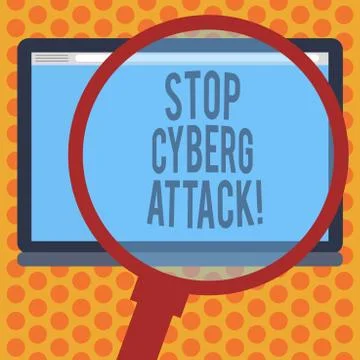 Writing note showing Stop Cyber Attack. Business photo showcasing prevent Stock Illustration