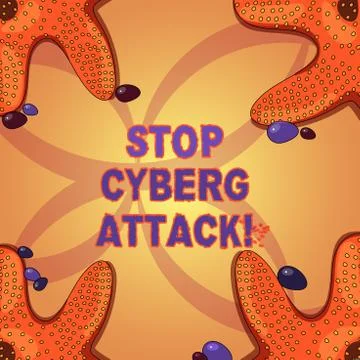 Writing note showing Stop Cyber Attack. Business photo showcasing prevent Stock Illustration