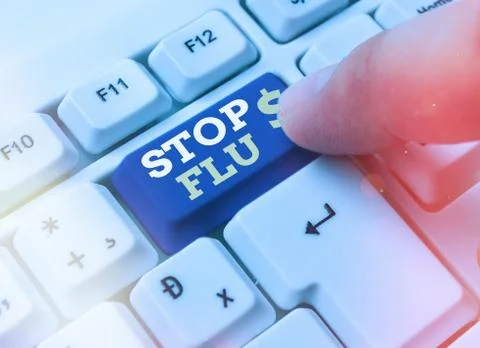 Writing note showing Stop Flu. Business photo showcasing put an end of the viral Stock Photos