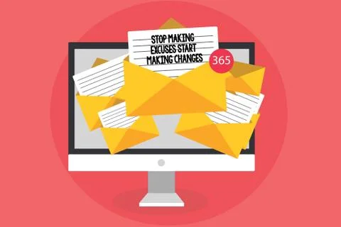 Writing note showing Stop Making Excuses Start Making Changes. Business photo Illustrazione stock