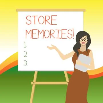 Writing note showing Store Memories. Business photo showcasing the ability of Illustrazione stock