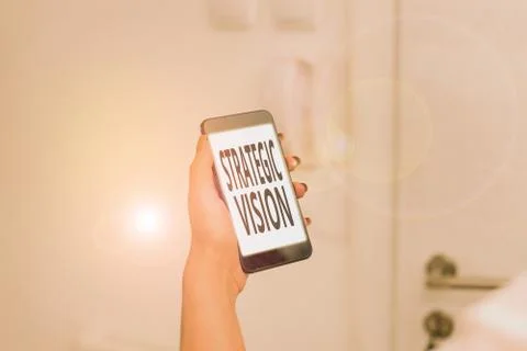 Writing note showing Strategic Vision. Business photo showcasing clarifies the 스톡 사진