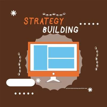 Writing note showing Strategy Building. Business photo showcasing Leveraging Ilustración de archivo