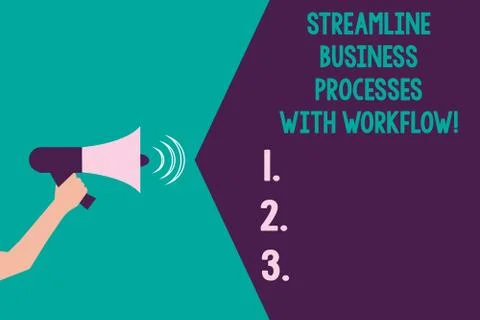 Writing note showing Streamline Business Processes With Workflow. Business photo Illustrazione stock