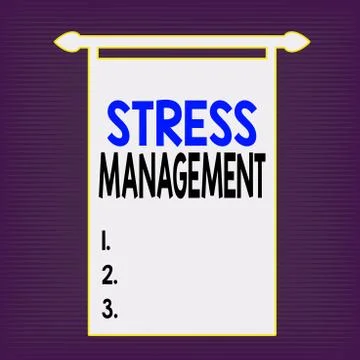 Writing note showing Stress Management. Business photo showcasing method of 스톡 일러스트