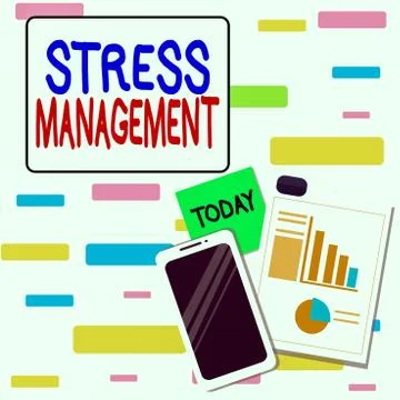 Writing note showing Stress Management. Business photo showcasing method of Stock Illustration
