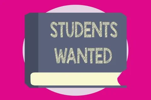Writing note showing  Students Wanted. Business photo showcasing list of thing Illustrazione stock
