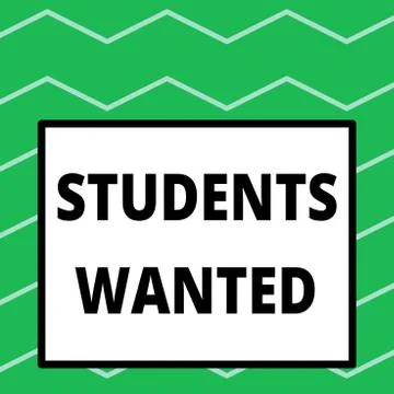 Writing note showing Students Wanted. Business photo showcasing list of things Illustrazione stock
