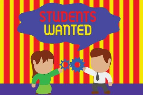 Writing note showing Students Wanted. Business photo showcasing list of things Stock Illustration