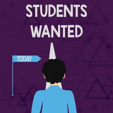 Writing note showing Students Wanted. Business photo showcasing list of things Illustrazione stock