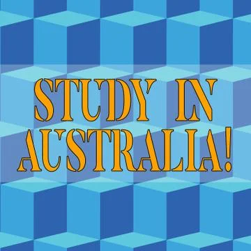 Writing note showing Study In Australia. Business photo showcasing going into Stock Illustration