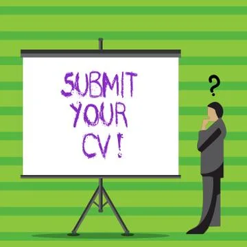 Writing note showing Submit Your Cv. Business photo showcasing Looking for a job 스톡 일러스트