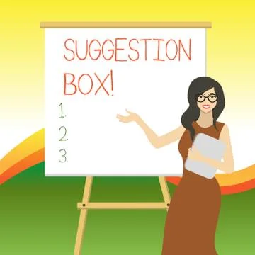 Writing note showing Suggestion Box. Business photo showcasing container which Stock Illustration