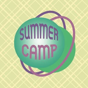 Writing note showing Summer Camp. Business photo showcasing supervised program Stock Illustration