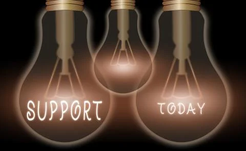 Writing note showing Support. Business photo showcasing to agree with and give Stock Illustration
