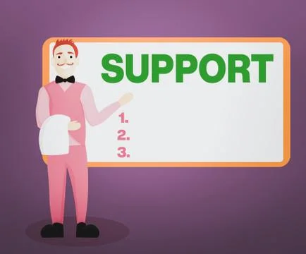 Writing note showing Support. Business photo showcasing maintain, sustain Stock Illustration