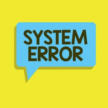 Writing note showing System Error. Business photo showcasing Technological Stock-Illustration