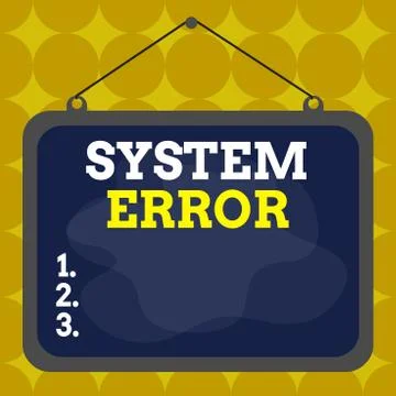 Writing note showing System Error. Business photo showcasing instruction that is Stock-Illustration