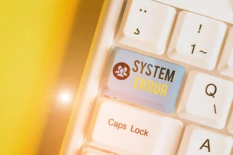 Writing note showing System Error. Business photo showcasing instruction that is Foto stock