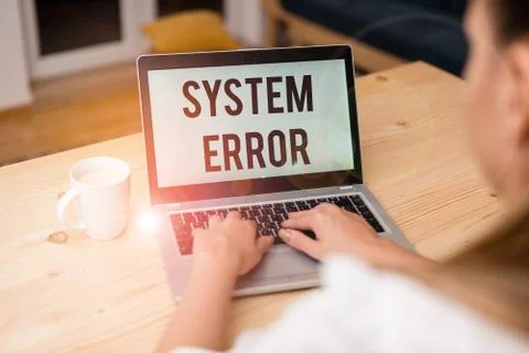 Writing note showing System Error. Business photo showcasing instruction that is Foto stock