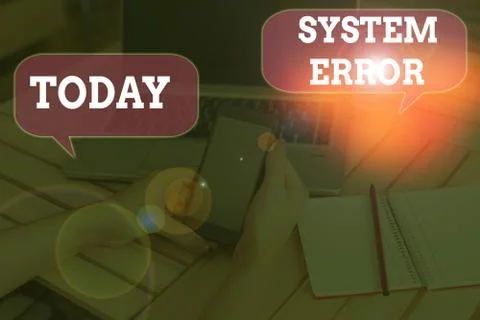 Writing note showing System Error. Business photo showcasing instruction that is Foto stock