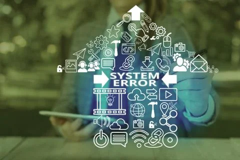 Writing note showing System Error. Business photo showcasing instruction that is 库存照片