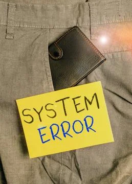 Writing note showing System Error. Business photo showcasing instruction that is 库存照片