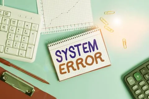 Writing note showing System Error. Business photo showcasing instruction that is 库存照片