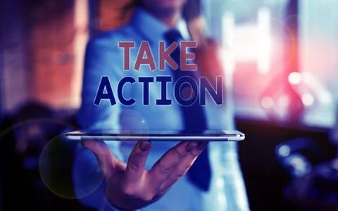 Writing note showing Take Action. Business photo showcasing to do somethingoract Stock Photos