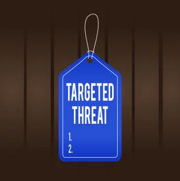 Writing note showing Targeted Threat. Business photo showcasing class of malware Stock Illustration