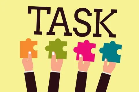 Writing note showing Task. Business photo showcasing A piece of work to be done Stock Illustration