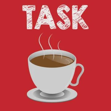 Writing note showing Task. Business photo showcasing A piece of work to be done Stock Illustration