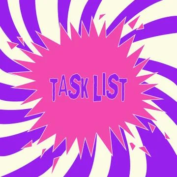 Writing note showing Task List. Business photo showcasing Planification reminder 스톡 일러스트