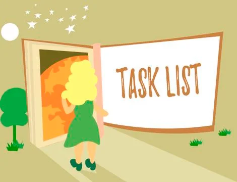 Writing note showing Task List. Business photo showcasing Planification reminder イラスト素材