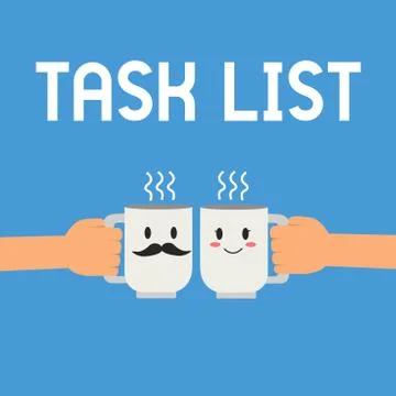 Writing note showing Task List. Business photo showcasing Planification reminder Stock Illustration