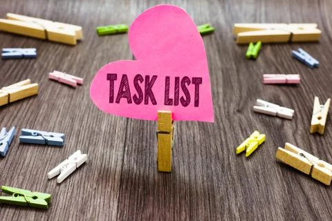 Writing note showing Task List. Business photo showcasing Planification reminder 写真素材