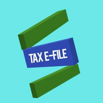 Writing note showing Tax E File. Business photo showcasing System submitting  Stock Illustration