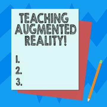 Writing note showing Teaching Augmented Reality. Business photo showcasing the イラスト素材