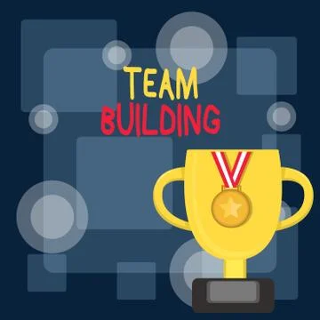 Writing note showing Team Building. Business photo showcasing various types of Ilustración de archivo