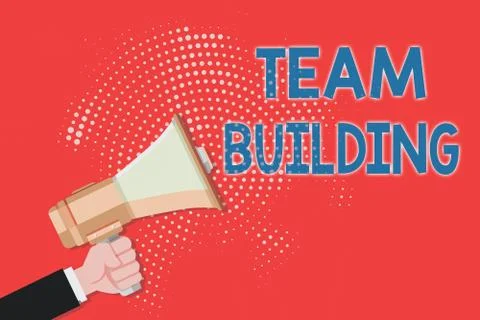 Writing note showing Team Building. Business photo showcasing various types of Ilustración de archivo